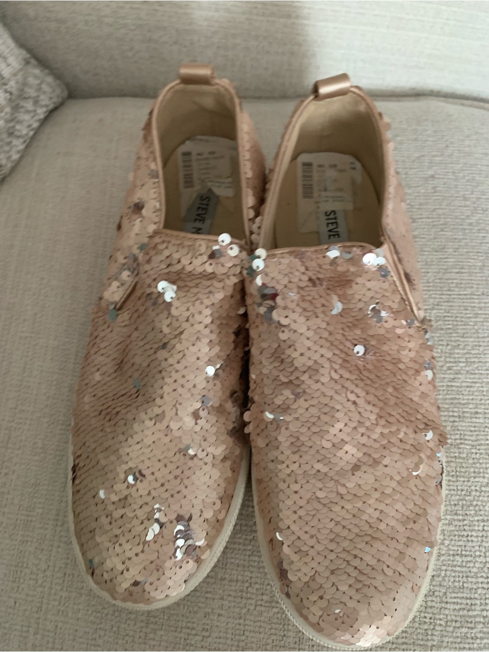 Steve Madden Blush Sequin Slip-On Sneakers
